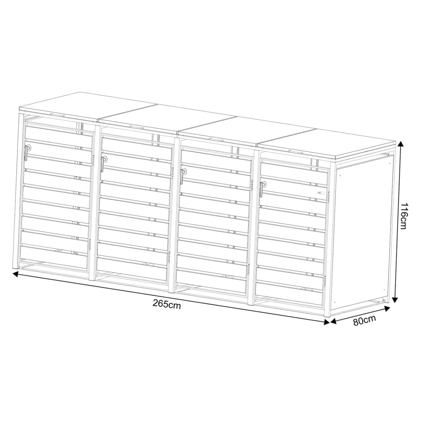 AXI Lucas Containerombouw Van Metaal Antraciet - 4 Containers