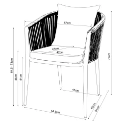 AXI Marzi/faye - Tuinset 7-delig - Voor 6 Personen - Beige