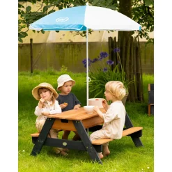 Axi Nick Zand & Water Picknicktafel 95x97x48cm Hout Antraciet