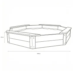 AXI Onno Zandbak Achthoekig In Bruin/antraciet - 200 X 200 X 23 Cm