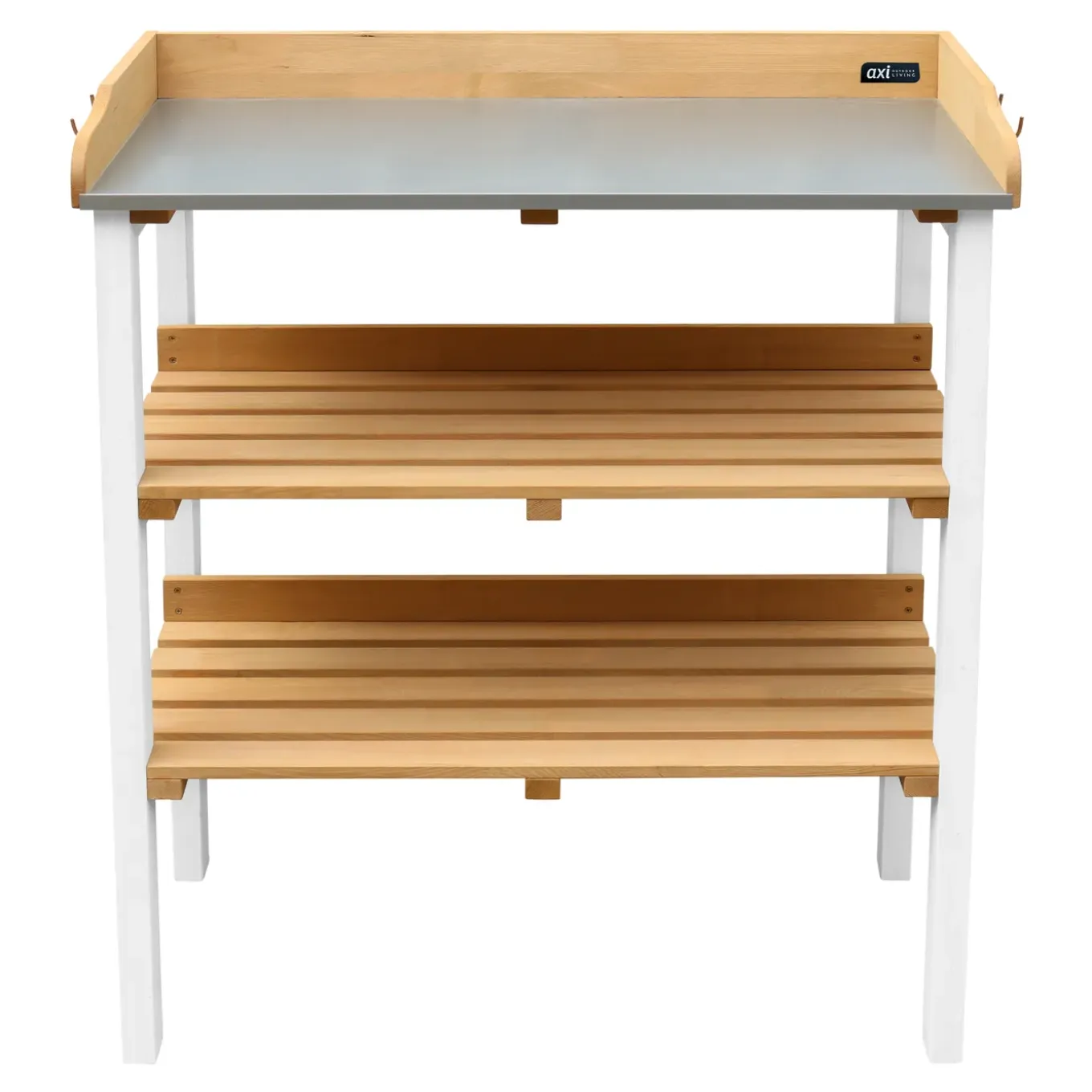 Axi Oppottafel 76x37x91cm Met Opbergplanken Hout Bruin/wit
