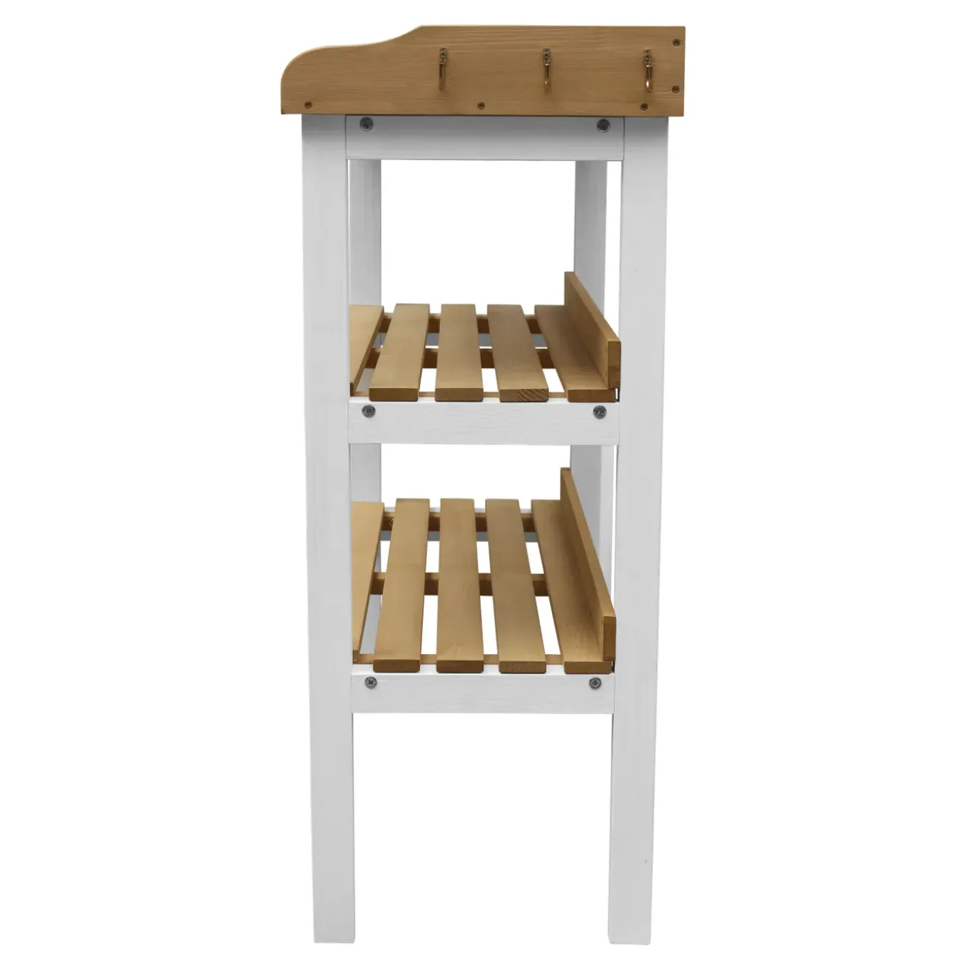 Axi Oppottafel 76x37x91cm Met Opbergplanken Hout Bruin/wit