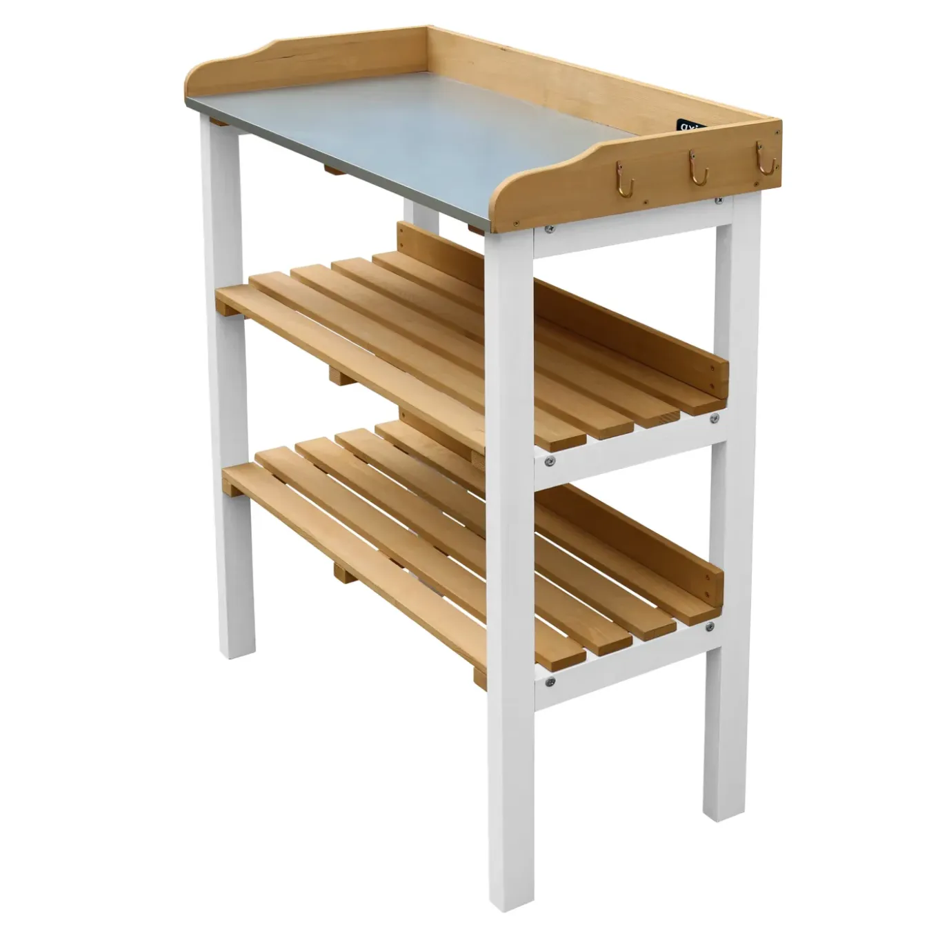 Axi Oppottafel 76x37x91cm Met Opbergplanken Hout Bruin/wit