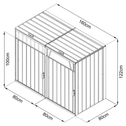 AXI Owen Containerombouw Van Metaal Antraciet Voor 2 Containers
