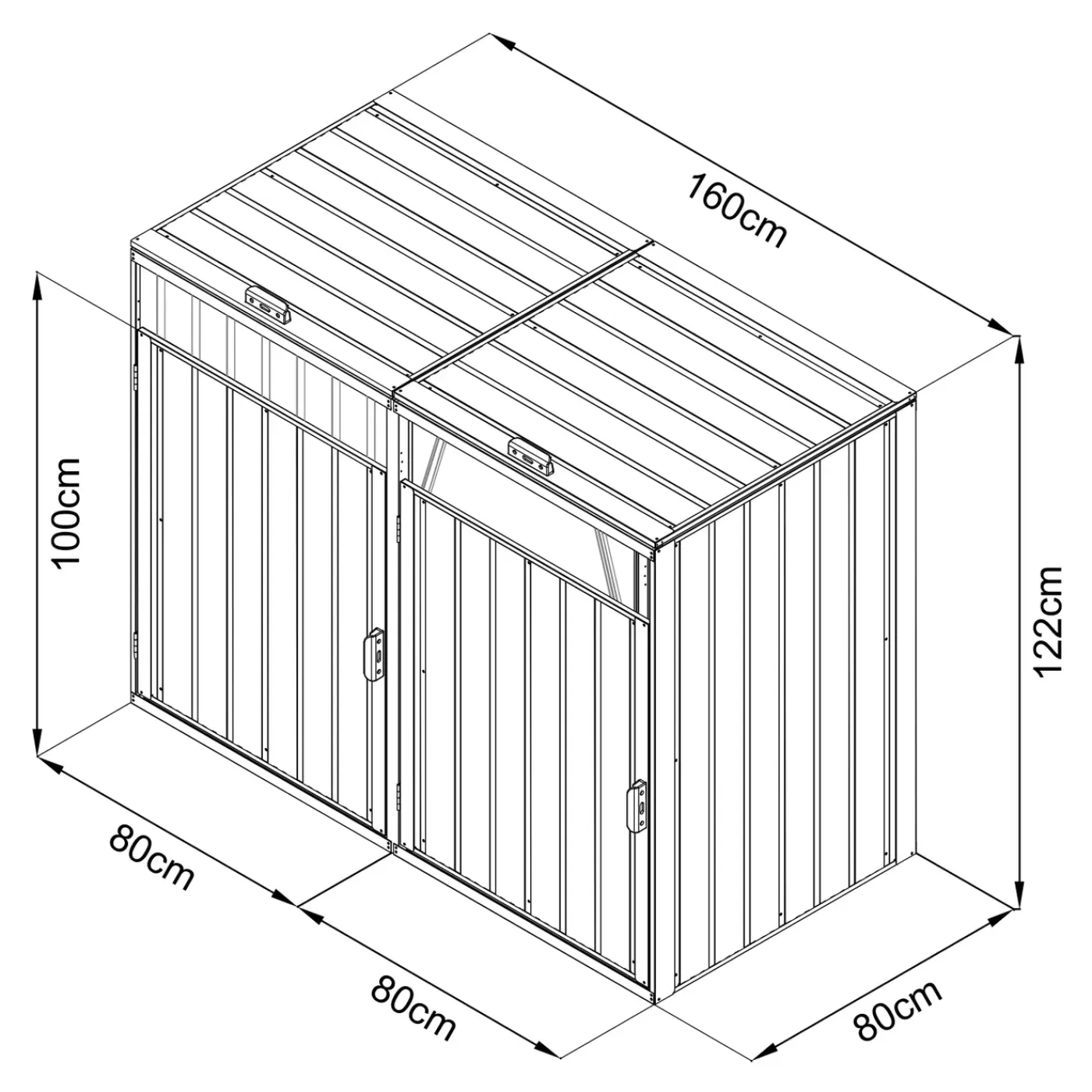 AXI Owen Containerombouw Van Metaal Antraciet Voor 2 Containers