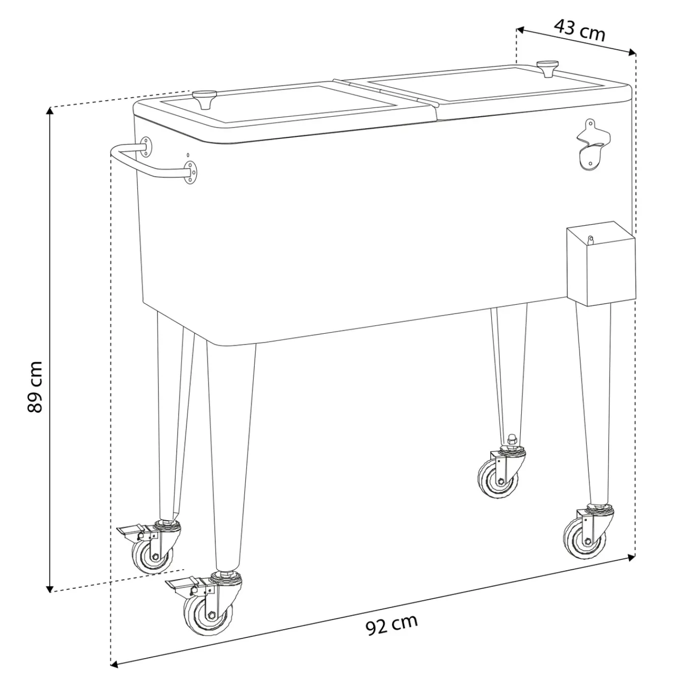 AXI Retro Cooler 92x43x89cm Metaal Mint
