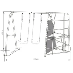 Axi Schommel Set 287x191x190 Cm Met Frame Van Metaal Grijs