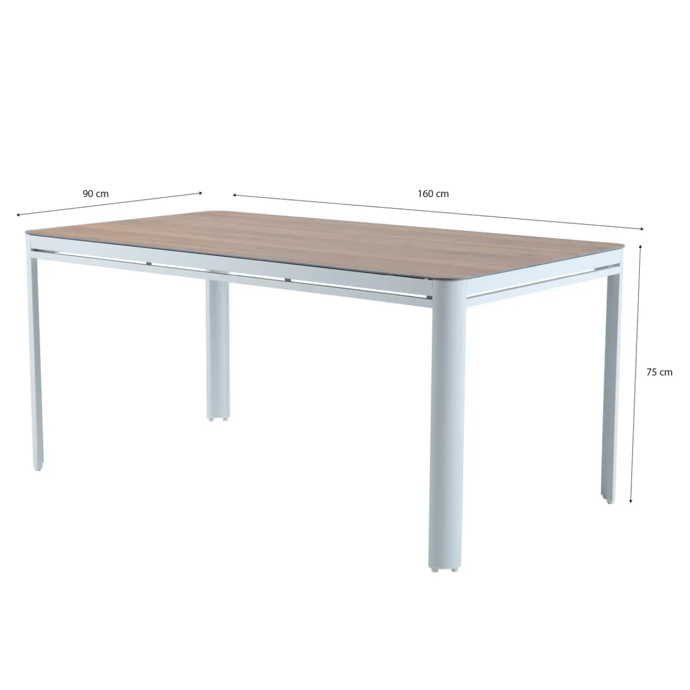 AXI Zora Tuinset Met 4 Stoelen In Wit & Hout Look