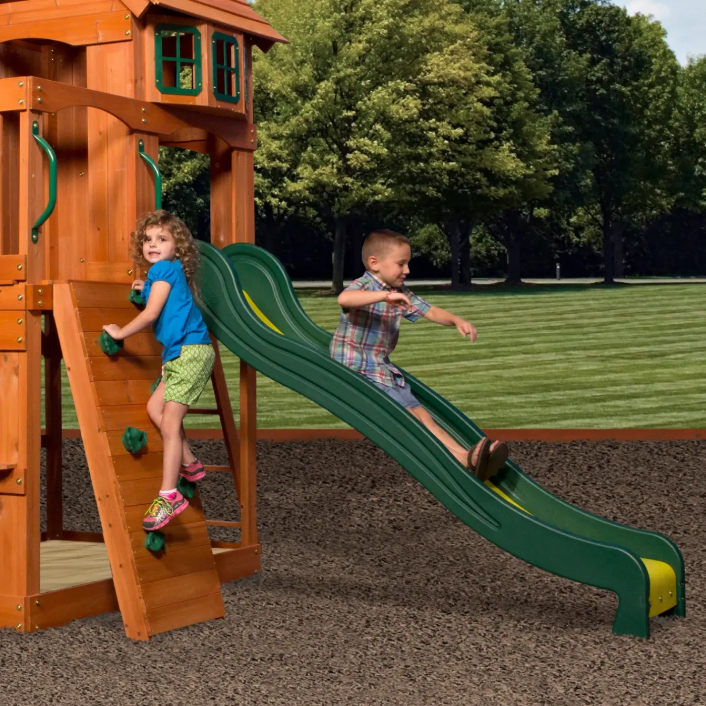 Backyard Discovery Atlantic Speeltoestel - Glijbaan - Speeltoren Hout