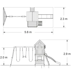 Backyard Discovery Atlantic Speeltoestel - Glijbaan - Speeltoren Hout