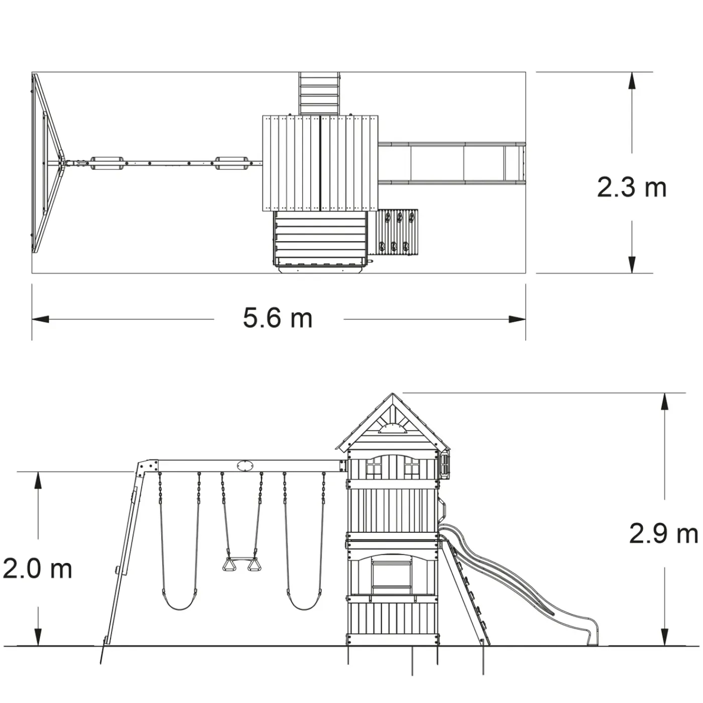 Backyard Discovery Atlantic Speeltoestel - Glijbaan - Speeltoren Hout