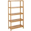 Badkamer Rek Met 5 Etages - Opbergrek Met Planken - 130 Cm Hoog En 60 Cm Breed - Bamboe