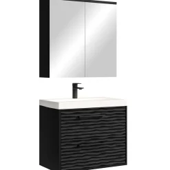 Badplaats Badkamermeubel Etna 01 60cm Met Spiegelkast - Mat Zwart