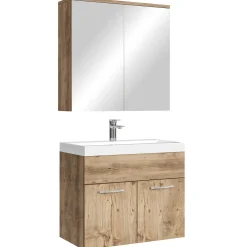 Badplaats Badkamermeubel Montreal 60cm Met Spiegelkast - Kastanje Eiken