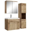 Badplaats Badkamermeubel Montreal 60cm Complete Set Met Spiegelkast - Kastanje Eiken