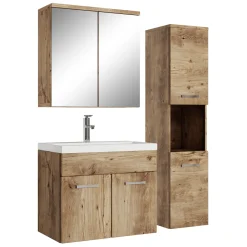 Badplaats Badkamermeubel Montreal 60cm Complete Set Met Spiegelkast - Kastanje Eiken