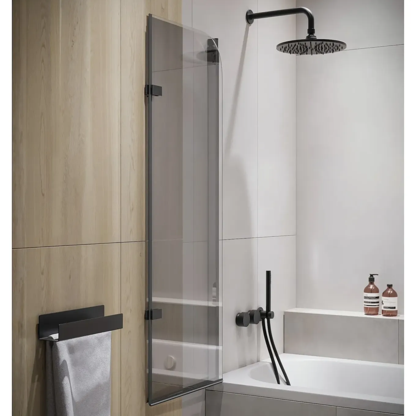 Badplaats Badwand Austin 120 X 140 Cm - Zwart - Nano Coating