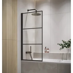 Badplaats Badwand Berkan 60 X 140 Cm - Zwart Met Strepen - Nano Coating