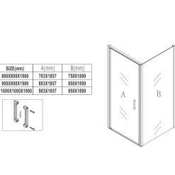 Badplaats Douchecabine Alava 100 X 100 X 190 Cm - Zwart - Nano Coating
