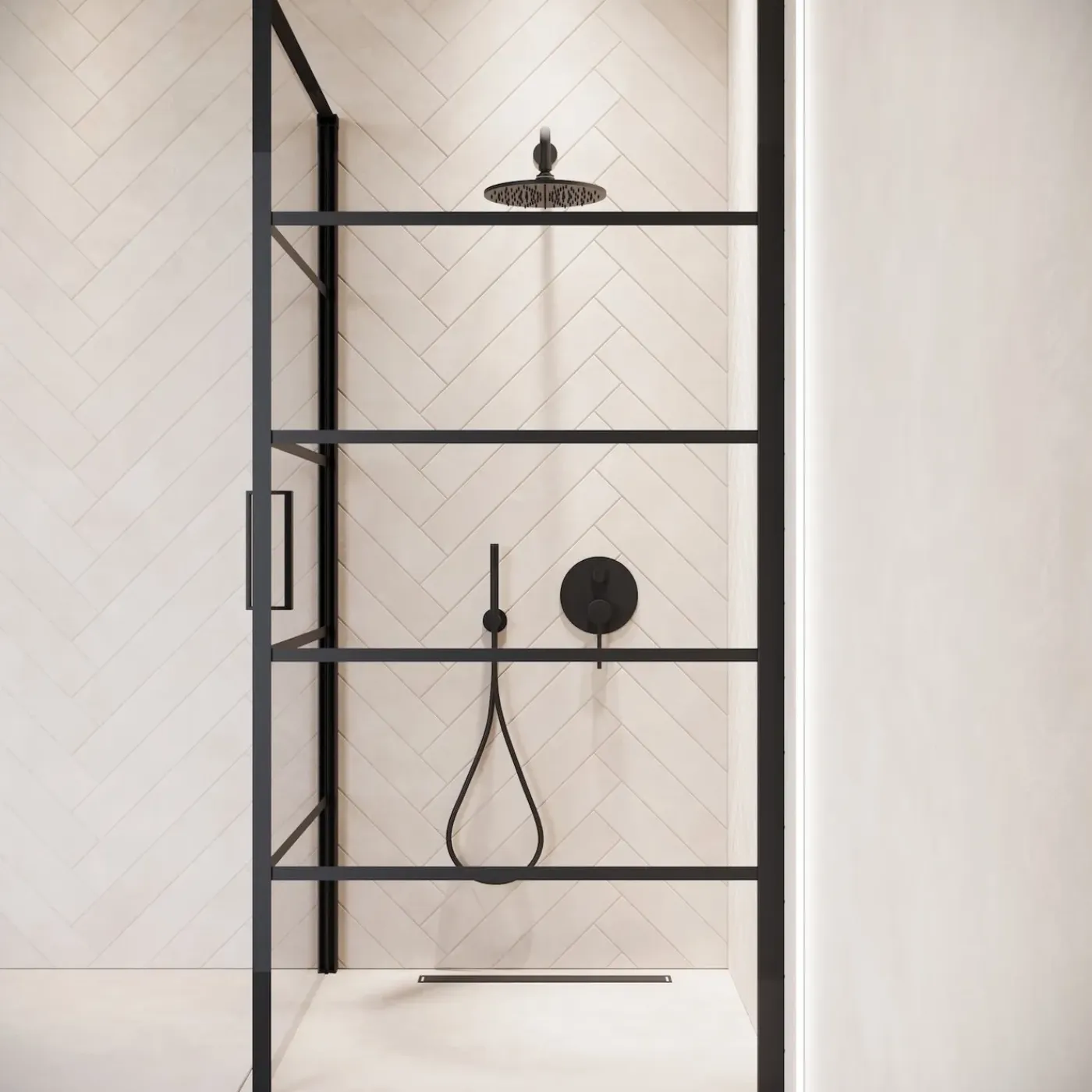 Badplaats Douchecabine Alava 90 X 90 X 190 Cm - Zwart - Met Strepen - Nano Coating