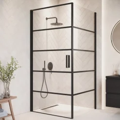 Badplaats Douchecabine Alava 90 X 90 X 190 Cm - Zwart - Met Strepen - Nano Coating