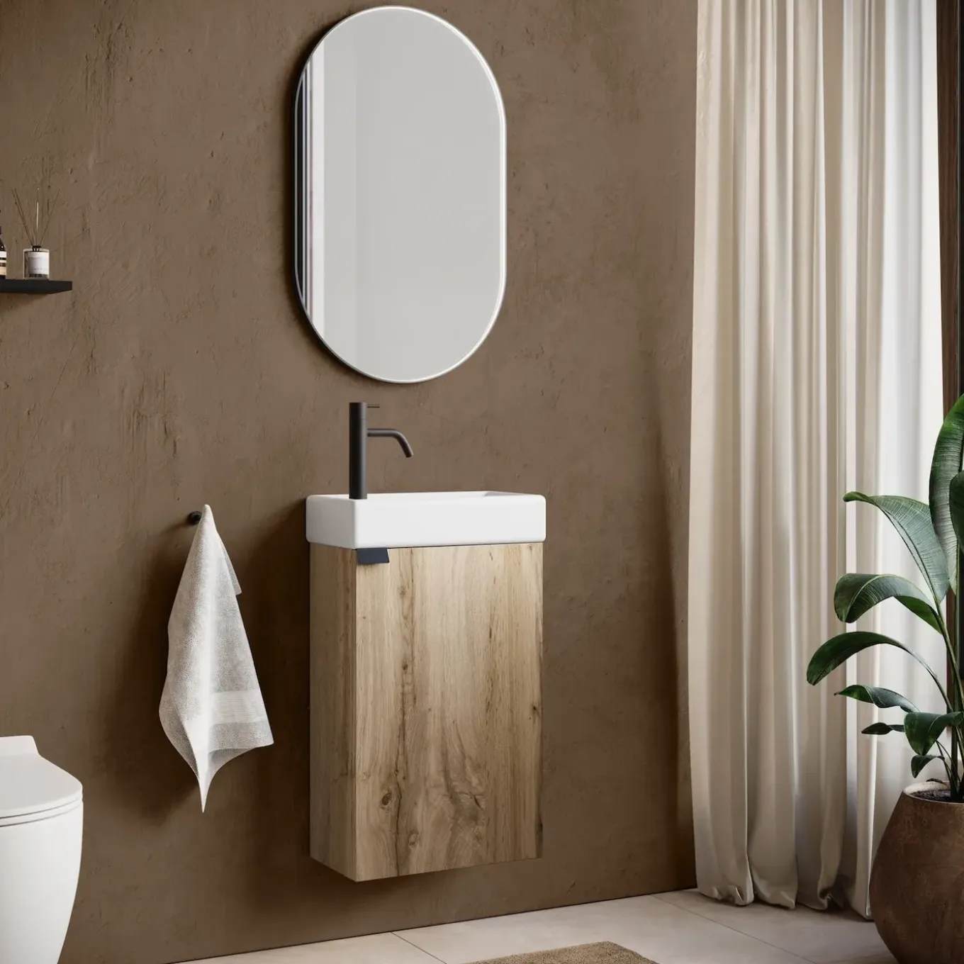 Badplaats Toiletmeubel Apollo 40cm - Licht Eiken