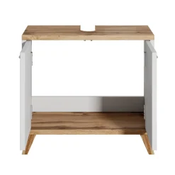 Badplaats Wastafelkast Colima 60 X 28 X 54 Cm - Wit Met Eiken