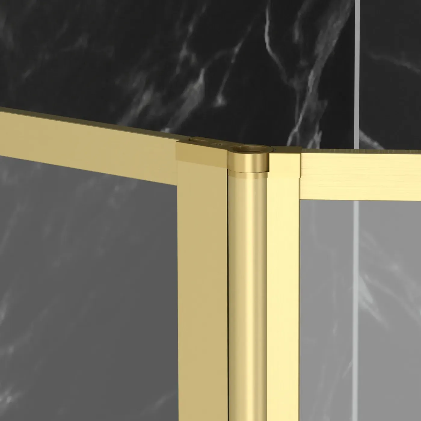 Aurlane Badwand met Draaibaar Paneel 70+30x130cm - Geborsteld Goudkleurige Afwerking - GOLDEN EDGE