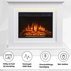 Balderia Elektrische Sfeerhaard Fria Wit 25 X 100 X 82 Cm – 2000 Watt