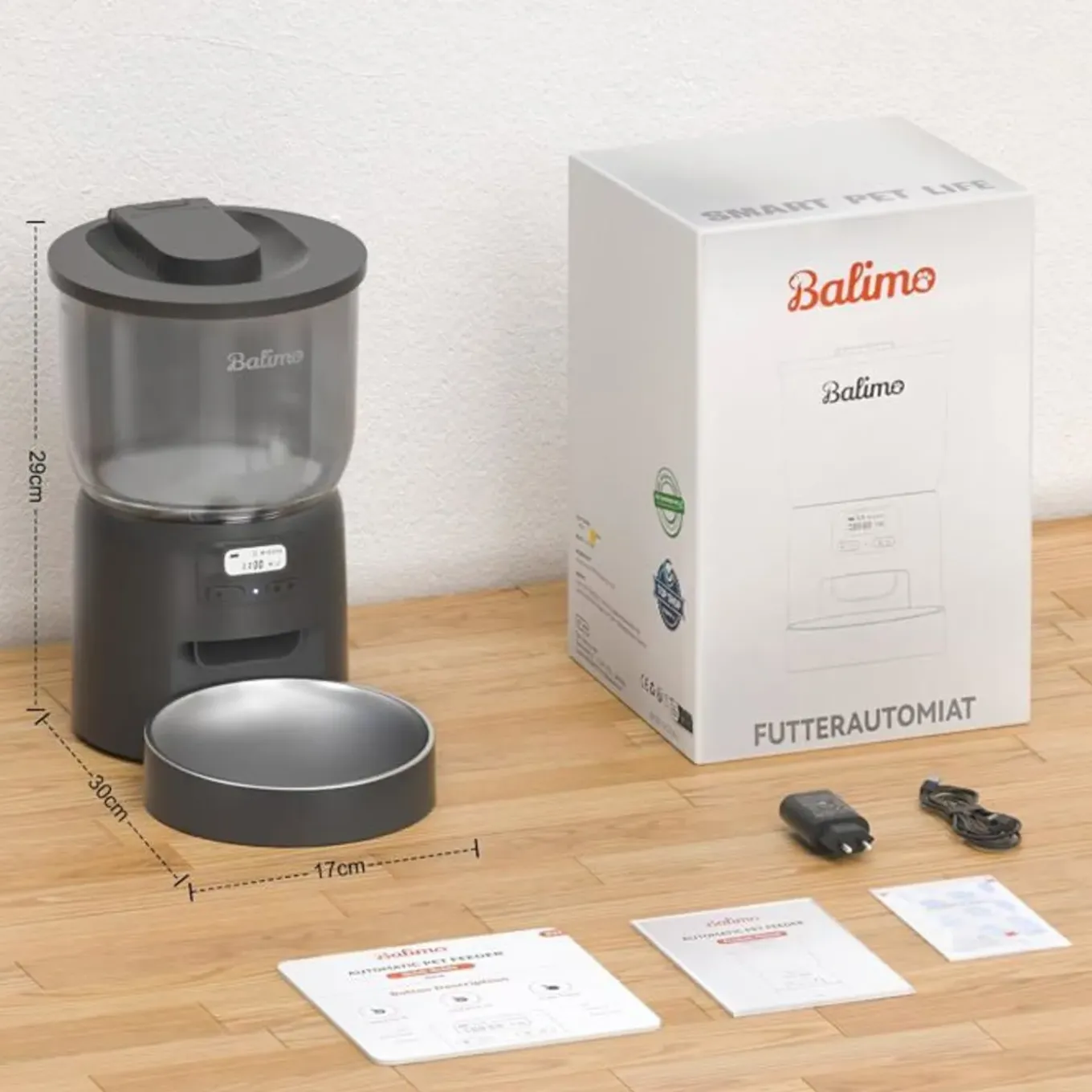 Balimo Automatische Voedselverdeler 3l 6 Maaltijden/dag Programmeerbare Timer Z