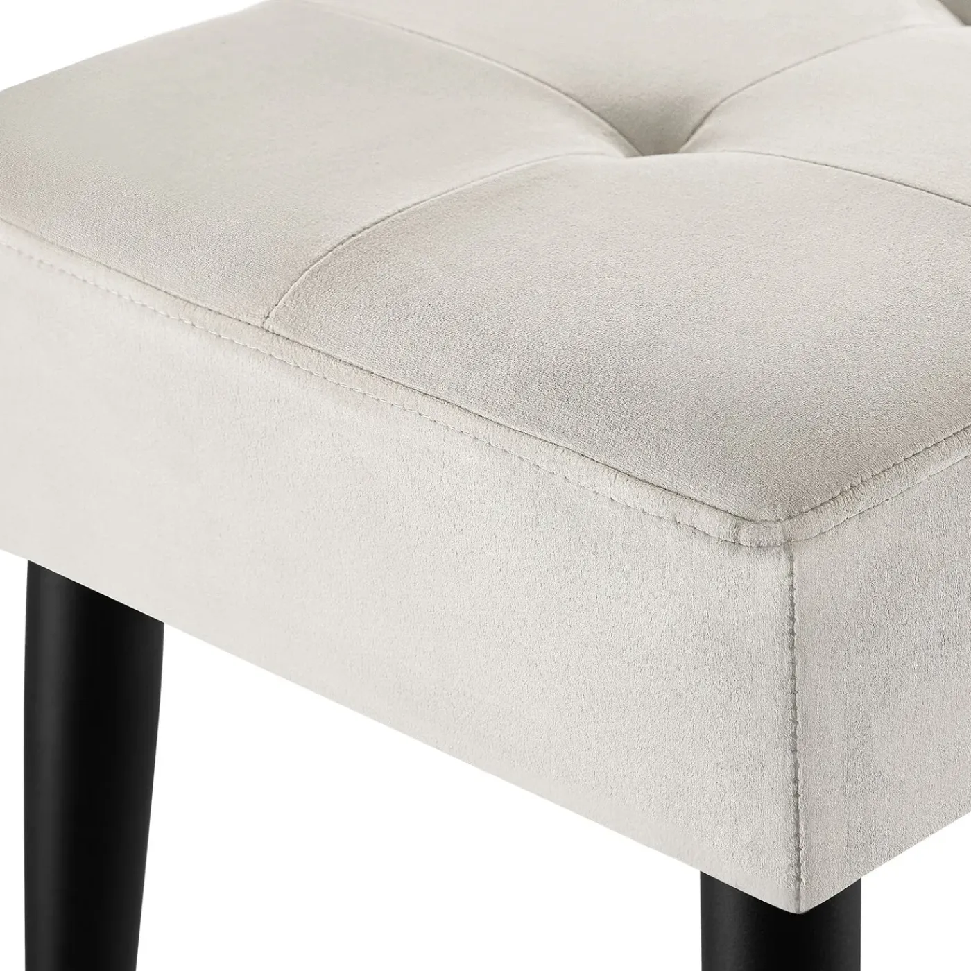 Tectake Bankje Met Fluwelen Bekleding - Taupe - Stalen Poten - 95x38x45 Cm - Zacht Gestoffeerd