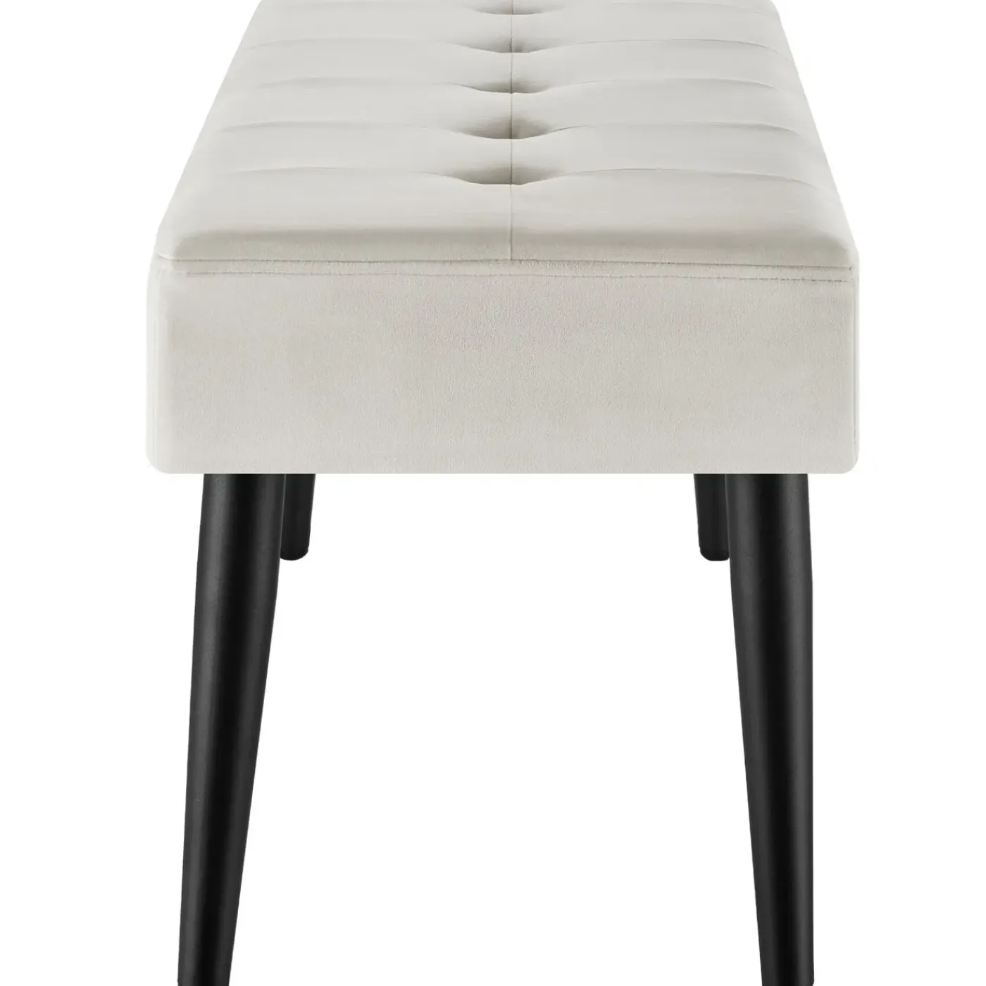Tectake Bankje Met Fluwelen Bekleding - Taupe - Stalen Poten - 95x38x45 Cm - Zacht Gestoffeerd