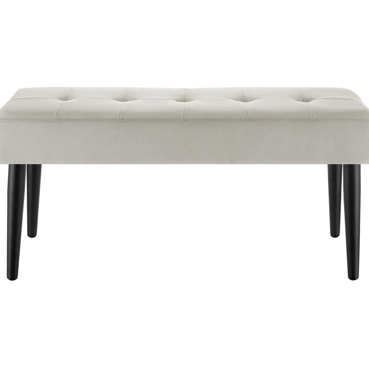 Tectake Bankje Met Fluwelen Bekleding - Taupe - Stalen Poten - 95x38x45 Cm - Zacht Gestoffeerd