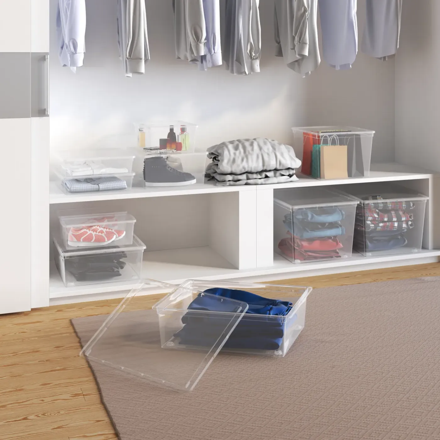 Baseline C-box L met wielen transparant 27L