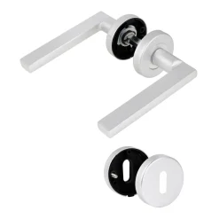 Baseline Deurkruk op Rozet Baseline - Aluminium - Zilver Geanodiseerd - 130 mm