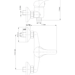 Baseline douchemengkraan chroom 15cm