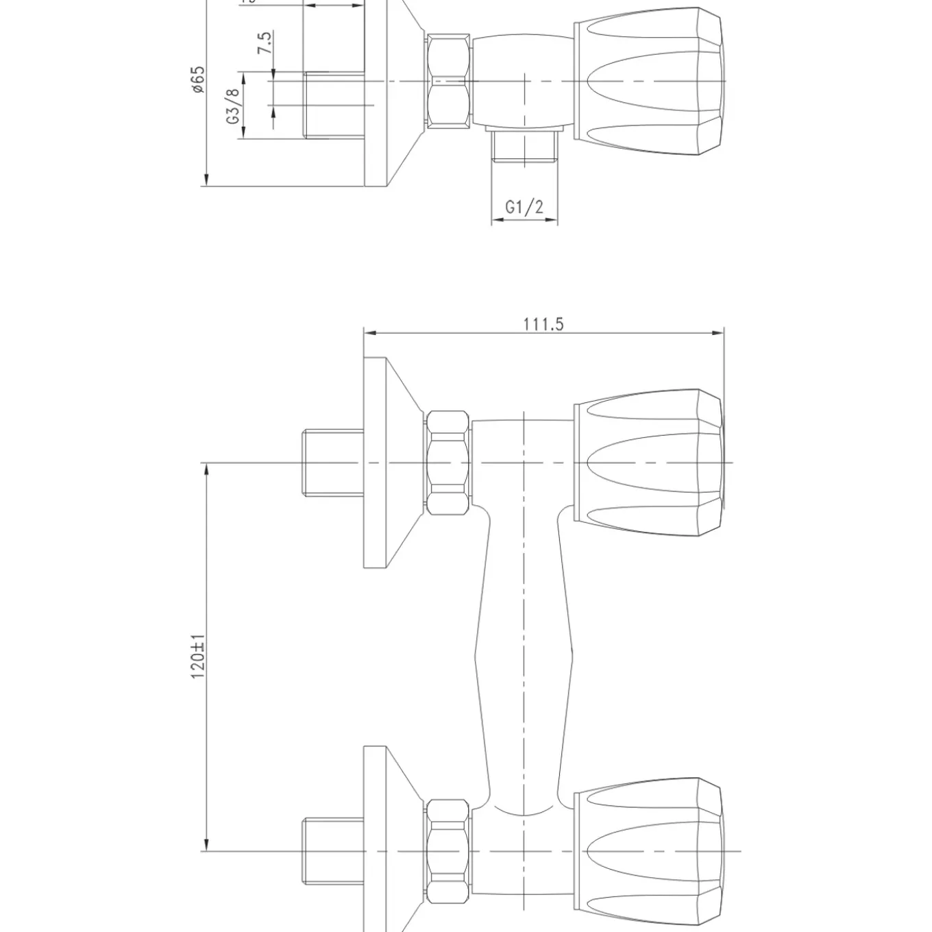 Baseline douchemengkraan 120mm chroom