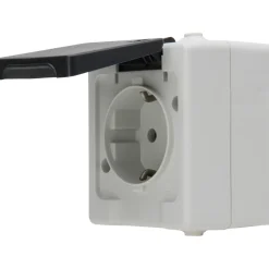 Baseline Wandcontactdoos - Grijs - Opbouw - Spatwaterdicht