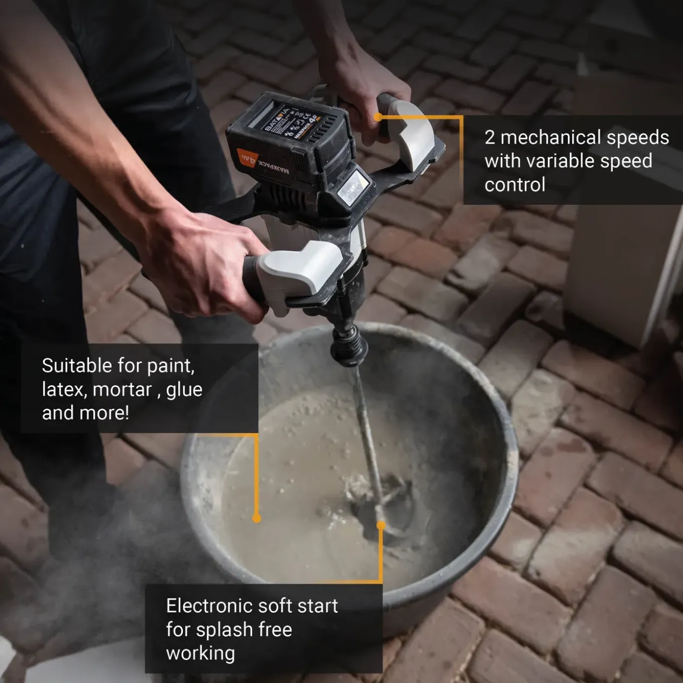 Batavia Accu 18v Mixer 120mm Brushless - Excl. Accu En Oplader - Maxxpack
