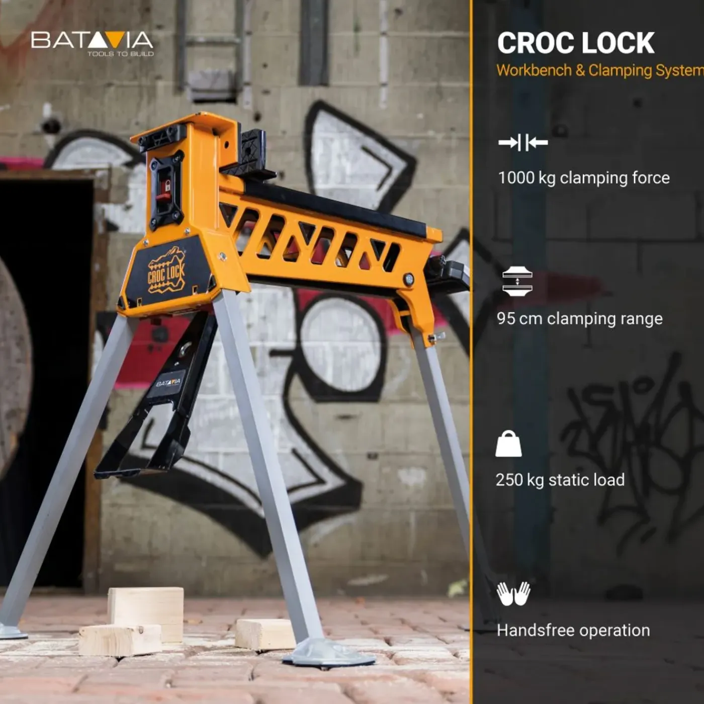Batavia Bankschroef Op 'croc Lock' Statief Afmetingen 79,7 X 30 X 32,5 Cmmax 95,6 Cm