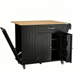 BEALIFE - Keukentrolley Met Vergrendelbare Wielen - Zwartbruin - 100 X 81 X 90 Cm