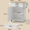 BEALIFE Keukenwagen Vergrendelbare Wielen Blad 1 Lade 2 Deuren 2 Niveaus Krui