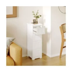 BEALIFE - Moderne Slaapkamer Ladekast 4 Lades - Mat Wit - Hout - 30x30x85 Cm