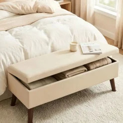 Bealife - Opbergbank Met Bekleding - Ar588 - Beige - 110 X 39 X 45 Cm