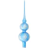 Krebs Bellatio Decorations Kerstboompiek - 1x - 30 Cm - Ijsbloem - Blauw