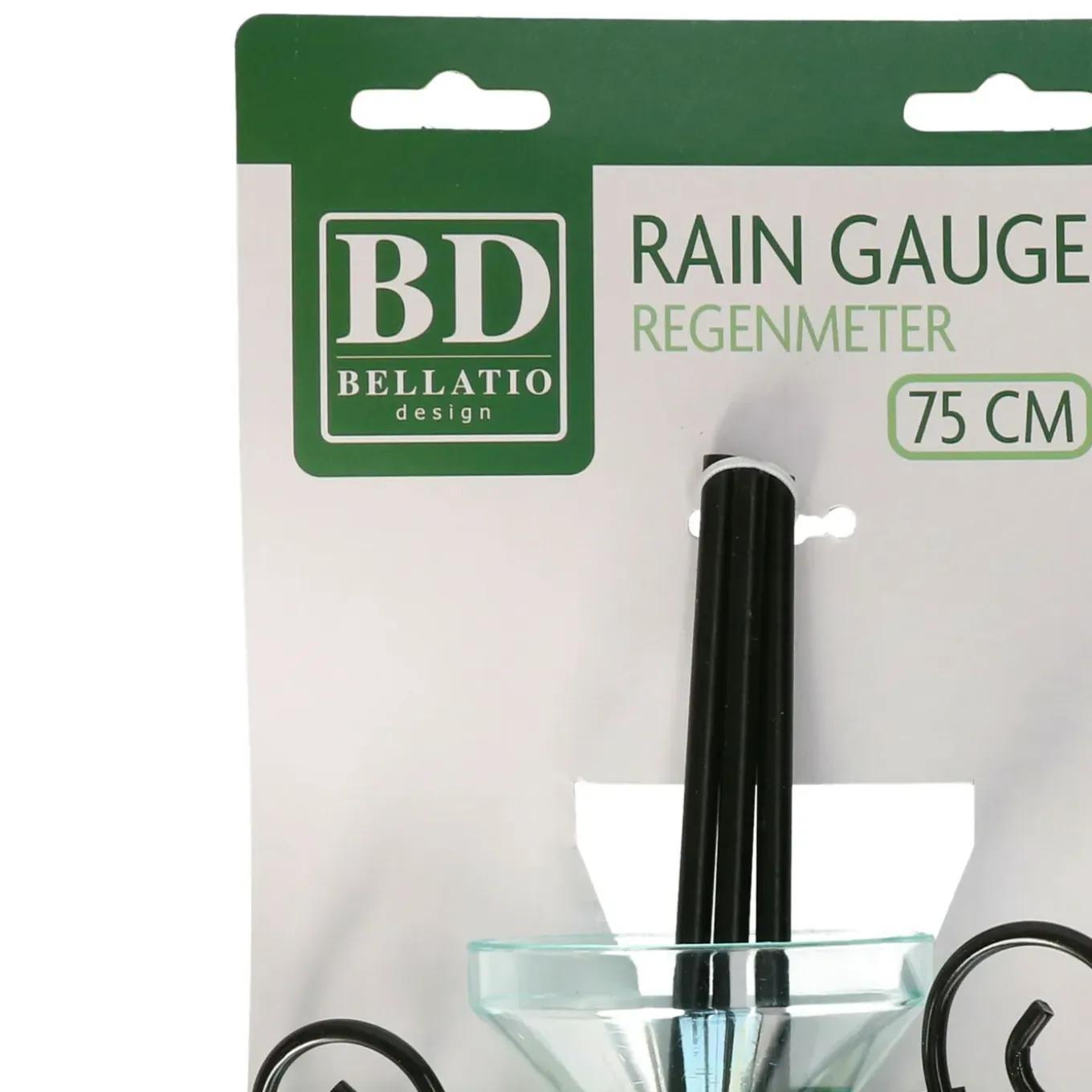 Bellatio Design Regenmeter - 75 Cm - Groen Met Zwart - Stevige Aardpin