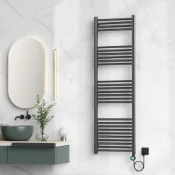 Belrad Elektrische Handdoekdroger - Smart Wifi - 700w - 1600x500mm - Gunmetal - Rechts