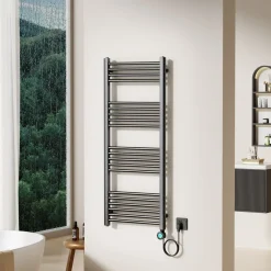 Belrad Elektrische Radiator 1200x500 Mm – 700w – Gunmetal – Smart Wifi