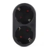 Benson Stopcontact Splitter - Randaarde - Zwart - Horizontaal
