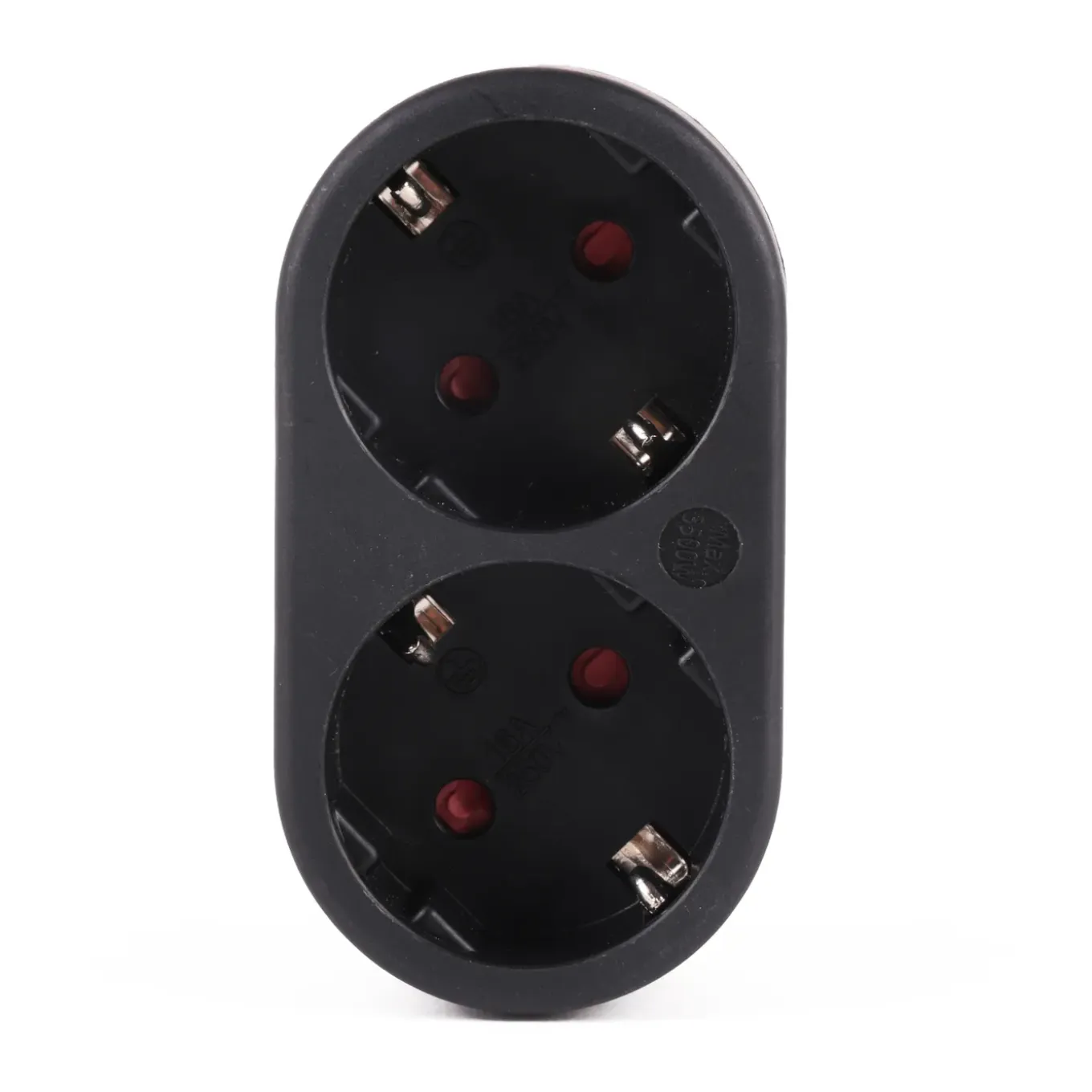 Benson Stopcontact Splitter - Randaarde - Zwart - Horizontaal